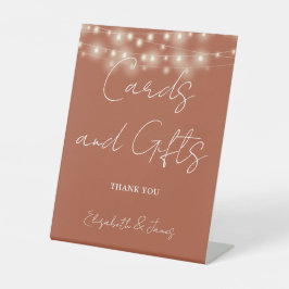テラコッタ ストリング ライト カード & ギフト 台座サイン