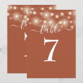テラコッタ ストリング ライト テーブル ナンバー 招待状 (正面/裏面)