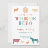 テラコッタ・スリー IEIO ファーム 3歳の誕生日パーティー 招待状 (正面)