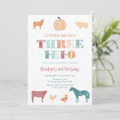 テラコッタ・スリー IEIO ファーム 3歳の誕生日パーティー 招待状 (スタンド正面)