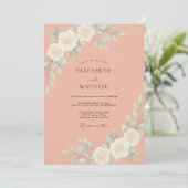 テラコッタ+セラドン+芍薬の結婚式 招待状 (スタンド正面)