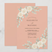 テラコッタ+セラドン+芍薬の結婚式 招待状 (正面/裏面)