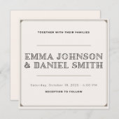 テラコッタ&セージミニマル結婚式招待状 | 招待状 (正面/裏面)