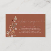 テラコッタ タイニー ワイルドフラワー ブライダル シャワー レシピ エンクロージャーカード (正面)