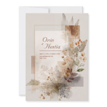 テラコッタ タウペ ゴールド ボタニカル アブストラクト ウェディング