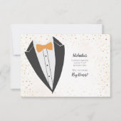 テラコッタ タキシード リングボーイのコンフェッティ プロポーズ 招待状 (正面)