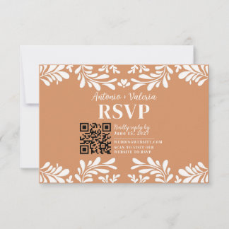 テラコッタ・タラベラ メキシコの結婚式 RSVPカード