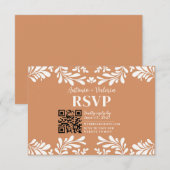テラコッタ・タラベラ メキシコの結婚式 RSVPカード (正面/裏面)