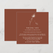 テラコッタ タンポポ ボーホー インドゥィ ミニマル サンクス 招待状 (正面/裏面)