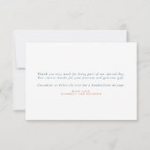 テラコッタ ターコイズ フローラル ボヘミアンスタイル ウェディング サンクス サンキューカード (裏面)