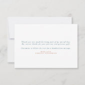 テラコッタ ターコイズ ブルー 花柄 ボヘミアンスタイル 小さな サンクスカード サンキューカード (裏面)