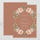 テラコッタ ダスティピーチの秋の結婚式 招待状 (正面/裏面)
