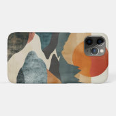テラコッタ+ティール色の山の夕焼け+河川の風景 Case-Mate iPhoneケース (裏面(横))
