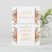 テラコッタ ティール ボヘミアンフォール フラワーボーダー 招待状 (スタンド正面)