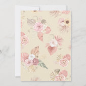 テラコッタ トロピカル ドライフラワー ベビーシャワー 招待状 (裏面)