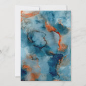 テラコッタ ネイビーブルー ゴールド フラワー ウェディング 招待状 (裏面)