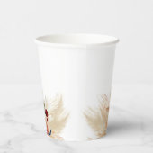 テラコッタ ネイビーブルー フローラル ボヘミアンの完璧なブレンド 紙コップ (右)