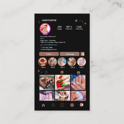 テラコッタ ネイルサロン Instagram QR 名刺 (正面)
