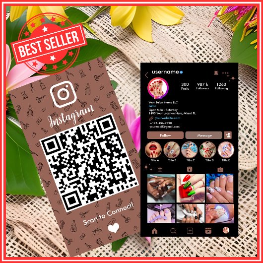 テラコッタ ネイルサロン Instagram QR 名刺
