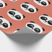 テラコッタ – ハッピーパンダ顔 ラッピングペーパー (角)