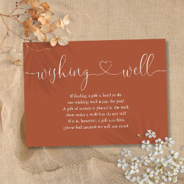テラコッタ ハート スクリプト ウィッシュ ウェル ウェディング エンクロージャーカード