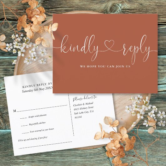 テラコッタ ハート スクリプト ソング リクエスト RSVP インビテーションポストカード