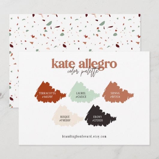 テラコッタ バーンシエンナ ベージュ カラー パレット カード (正面/裏面)