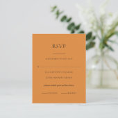 テラコッタ・バーントオレンジの結婚式RSVP返信 出欠カード (スタンド正面)