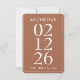テラコッタ バーン オレンジ 結婚式 Save the Date カード
