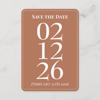 テラコッタ バーン オレンジ 結婚式 Save the Date カード
