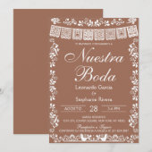 テラコッタ パペル・ピカド スペイン 結婚式 招待状 (正面/裏面)
