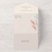 テラコッタ パンパス グラス ウェディング オールインワン招待状 (外側)