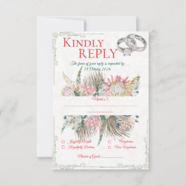 テラコッタ パンパス グラス ウェディング レスポンス カード