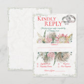 テラコッタ パンパス グラス ウェディング レスポンス カード (正面/裏面)