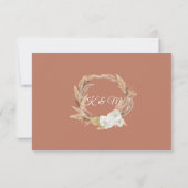 テラコッタ パンパス グラス パーム ピンク フローラル フォリアージ 出欠カード (裏面)