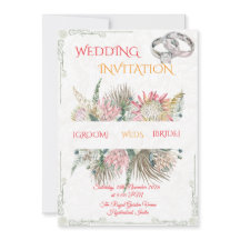 テラコッタ パンパス グラス ボヘミアンスタイルの招待状