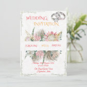 テラコッタ パンパス グラス ボヘミアンスタイルの招待状 招待状 (スタンド正面)