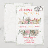 テラコッタ パンパス グラス ボヘミアンスタイルの招待状 招待状 (正面/裏面)