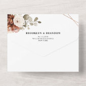 テラコッタ パンパス グラス ラスティック ジオメトリック ウェディング オールインワン招待状 (裏面)