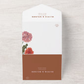 テラコッタ&ピンクフローラアースト結婚ーン オールインワン招待状 (外側)