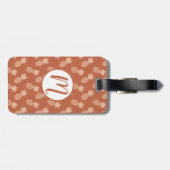 テラコッタ&ピーチトロピカルパイナップルパターン ラゲッジタグ (裏面横)