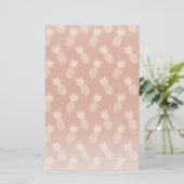 テラコッタ&ピーチトロピカルパイナップルパターン 便箋 (スタンド正面)