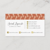 テラコッタ&ピーチトロピカルパイナップルパターン 名刺 (裏面)