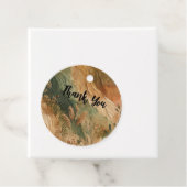 テラコッタ ピーチ プレスドフラワーズ ボヘミア ウェディング フェイバータグ (インサイチュ)