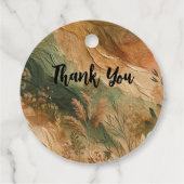 テラコッタ ピーチ プレスドフラワー ボヘミア ウェディング フェイバータグ (裏面)