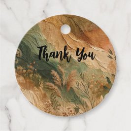 テラコッタ ピーチ プレスドフラワー ボヘミア ウェディング フェイバータグ