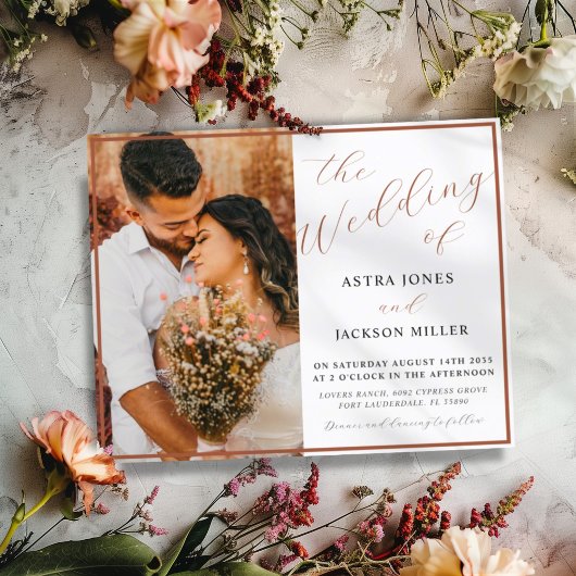 テラコッタ フォト ウェディング 招待状