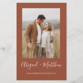 テラコッタ フォト ウェディング 招待状（おしゃれ ボヘミア風） チラシ (裏面)