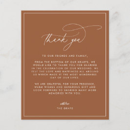 テラコッタ フォール ウェディング サンクス カード
