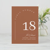 テラコッタ フォール ウェディング シーティング チャート テーブル ナンバー 招待状 (スタンド正面)